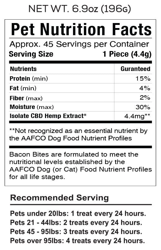 Cookies - CBD Pet Treat 16oz 200mg - Soft Chew - Bacon Bites - Image 3
