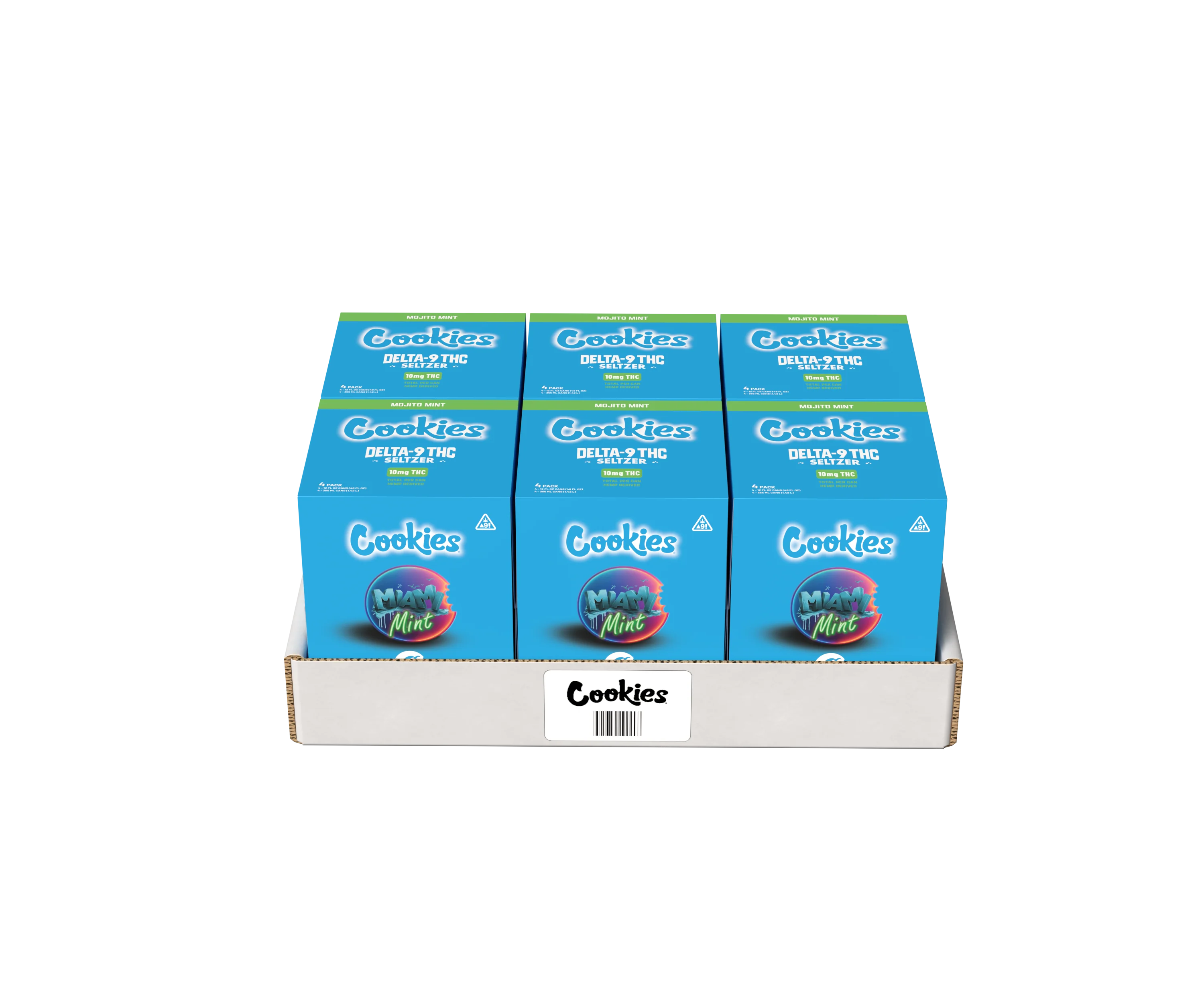 Cookies - Delta 9/THC Seltzer Can 10mg - Miami Mint - 4 Pack - Image 4