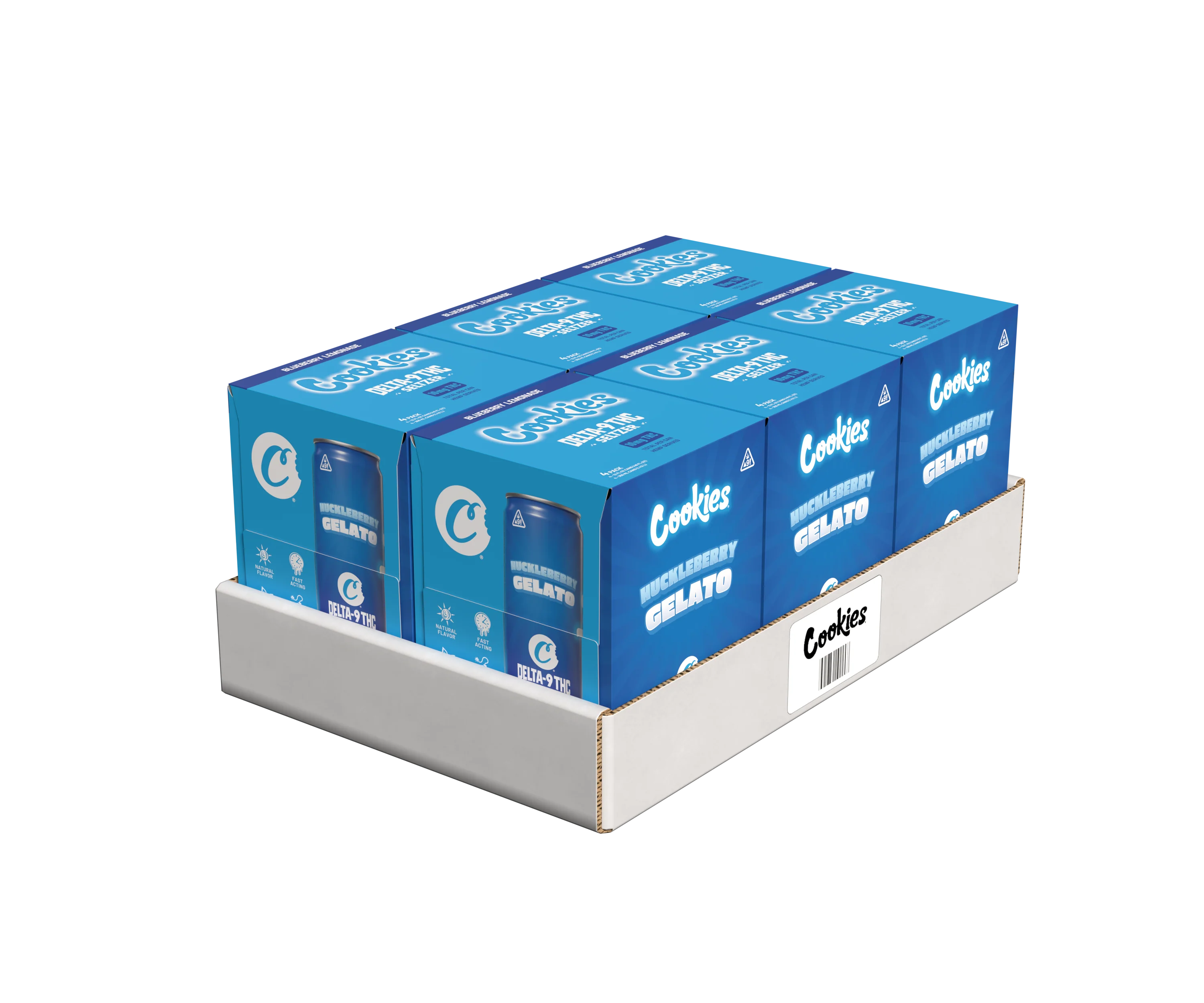 Cookies - Delta 9/THC Seltzer Can 10mg - Huckleberry Gelato - 4 Pack - Image 3